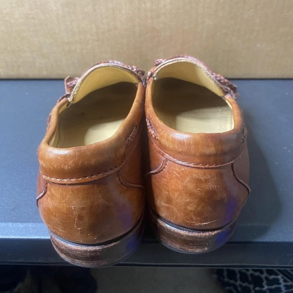Allen Edmonds Woodstock Shoes Mens Size 10.5 D Brown Kiltie Tassel Loafers USA